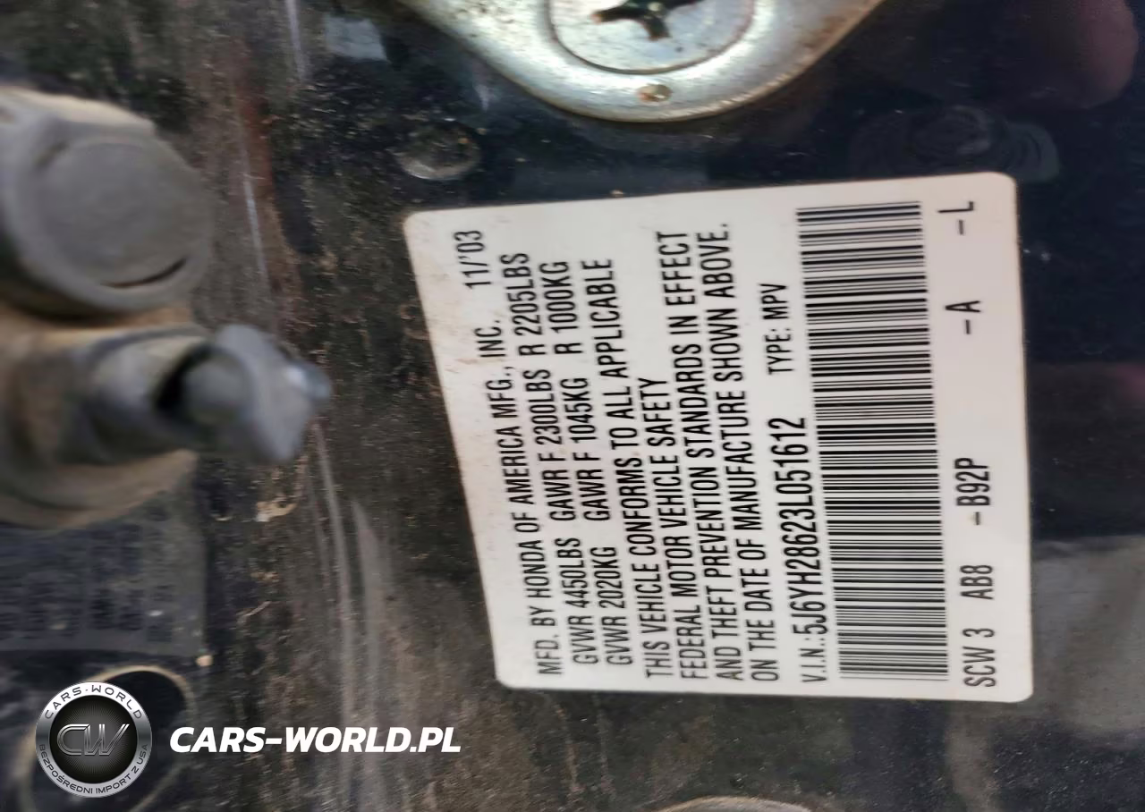 2003 Honda Element Ex VIN:5J6YH28623L051612 - 13