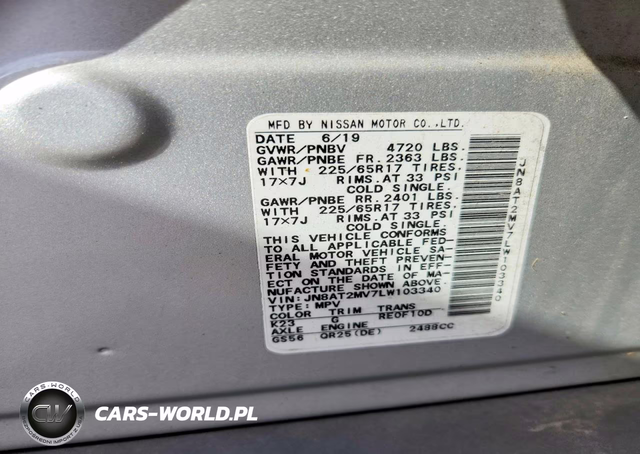 2020 Nissan Rogue Sv VIN:JN8AT2MV7LW103340 - 12