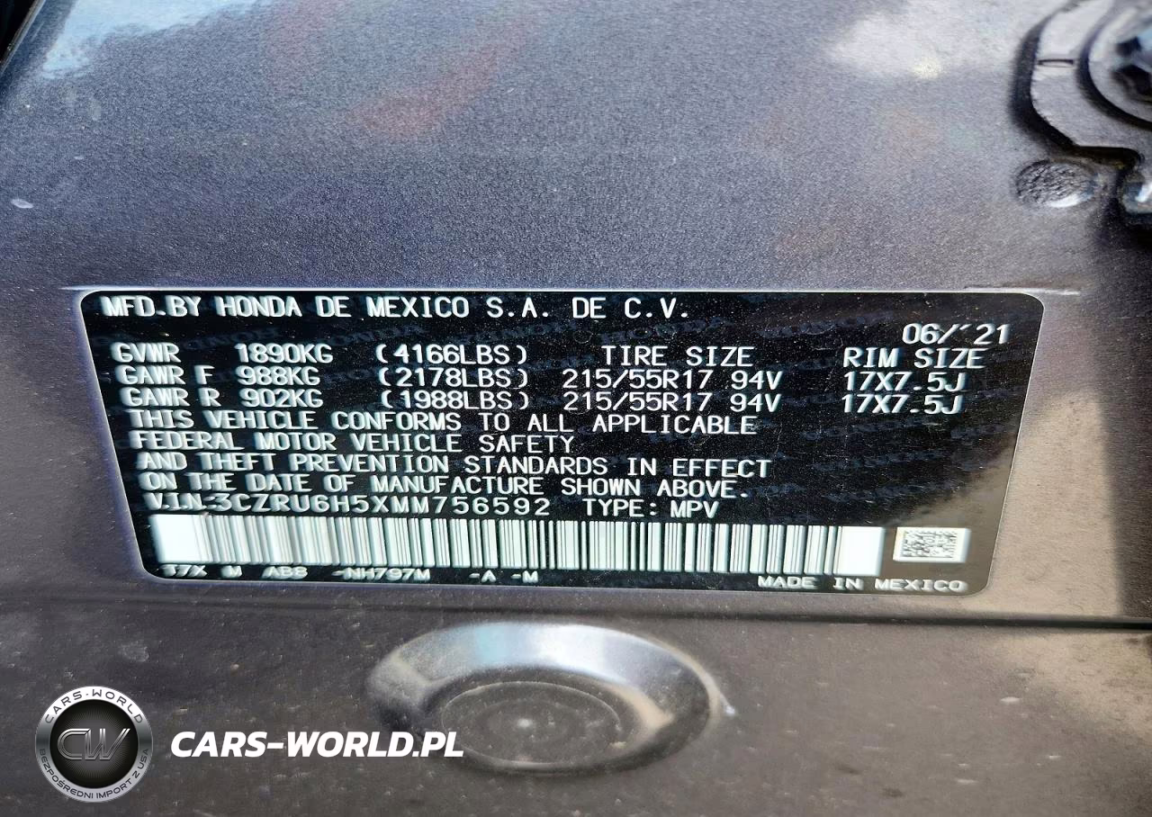 2021 Honda Hr-V Ex VIN:3CZRU6H5XMM756592 - 13