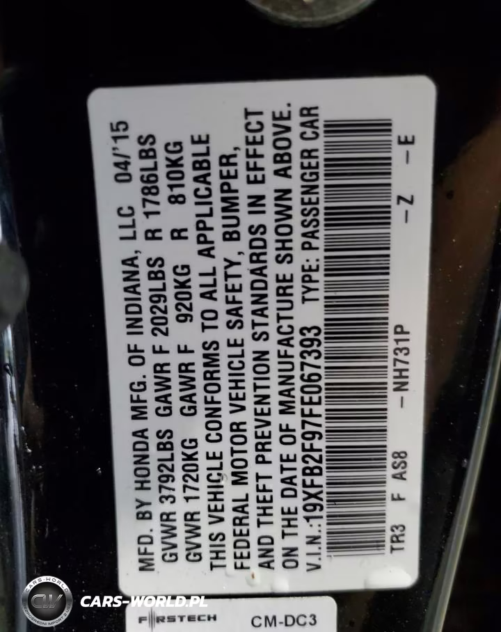 2015 Honda Civic Exl VIN:19XFB2F97FE067393 - 12