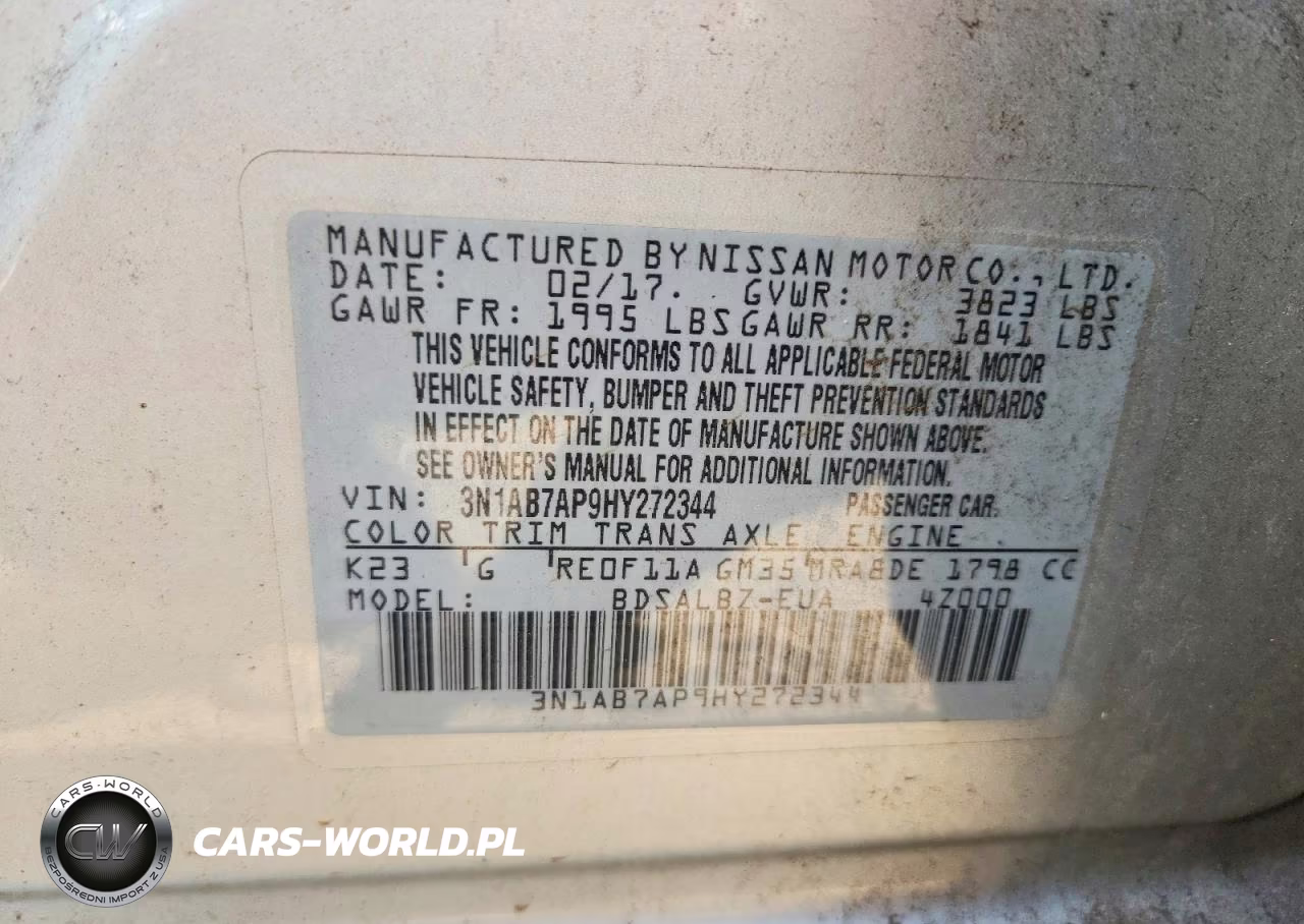 2017 Nissan Sentra S VIN:3N1AB7AP9HY272344 - 13