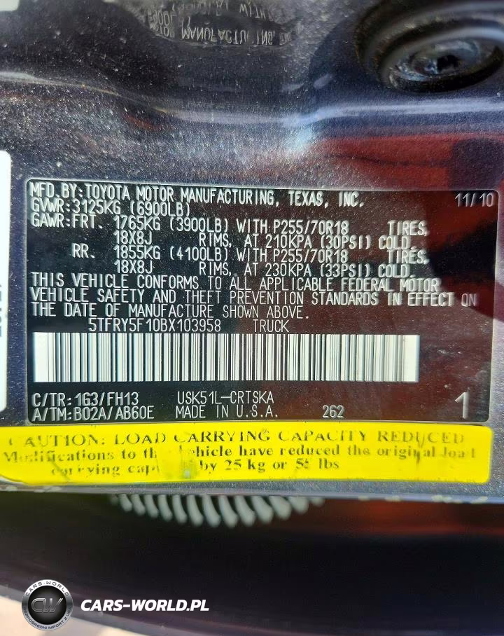 2011 Toyota Tundra Double Cab Sr5 VIN:5TFRY5F10BX103958 - 12