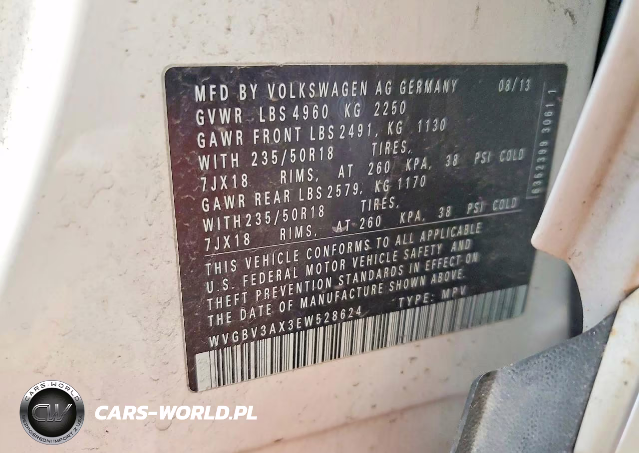 2014 Volkswagen Tiguan S VIN:WVGBV3AX3EW528624 - 13