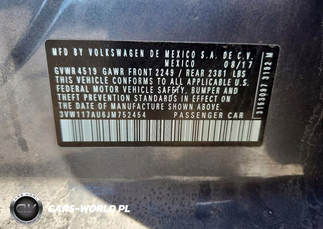 2018 Volkswagen Golf Sportwagen S VIN:3VW117AU6JM752454 - 12
