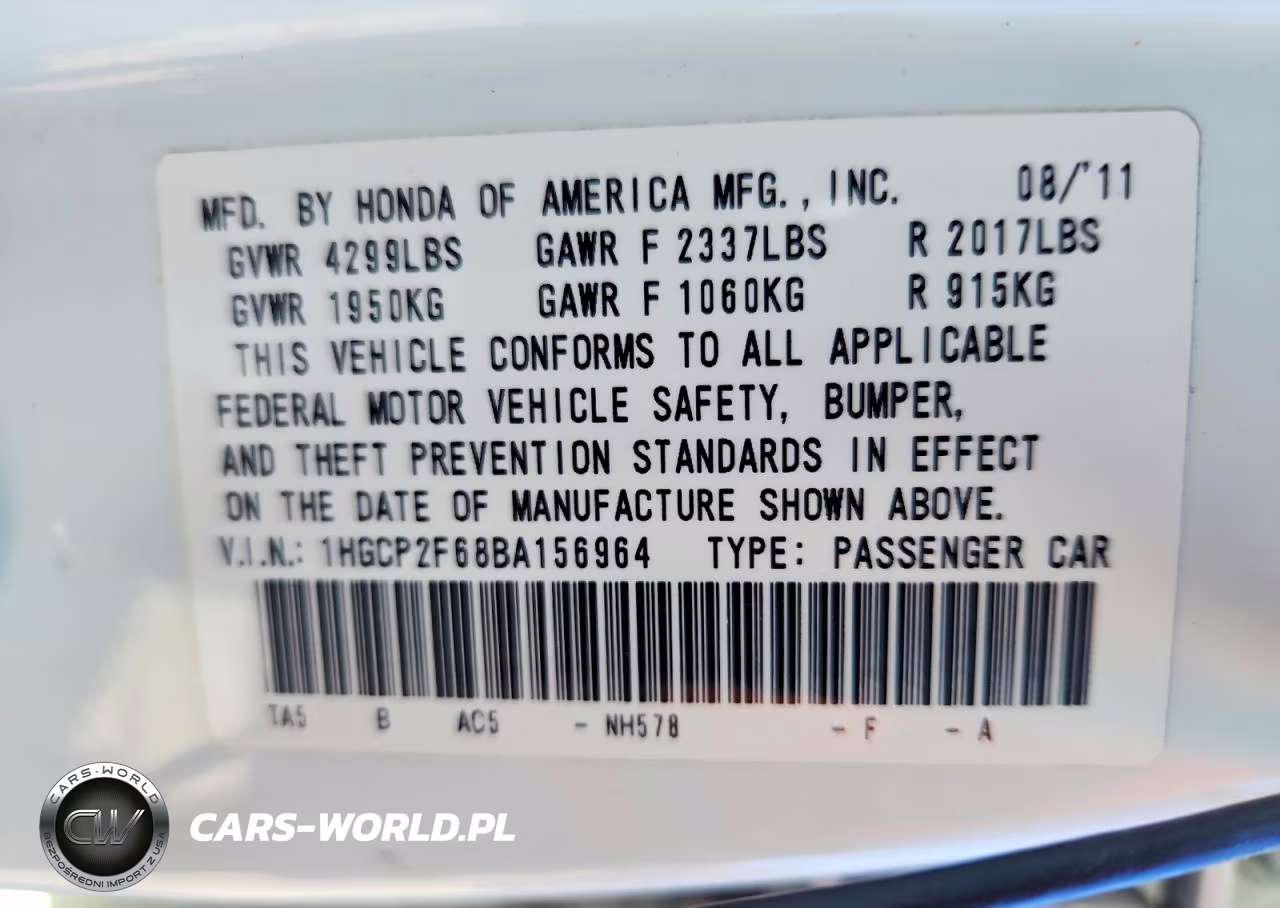 2011 Honda Accord Se VIN:1HGCP2F68BA156964 - 13