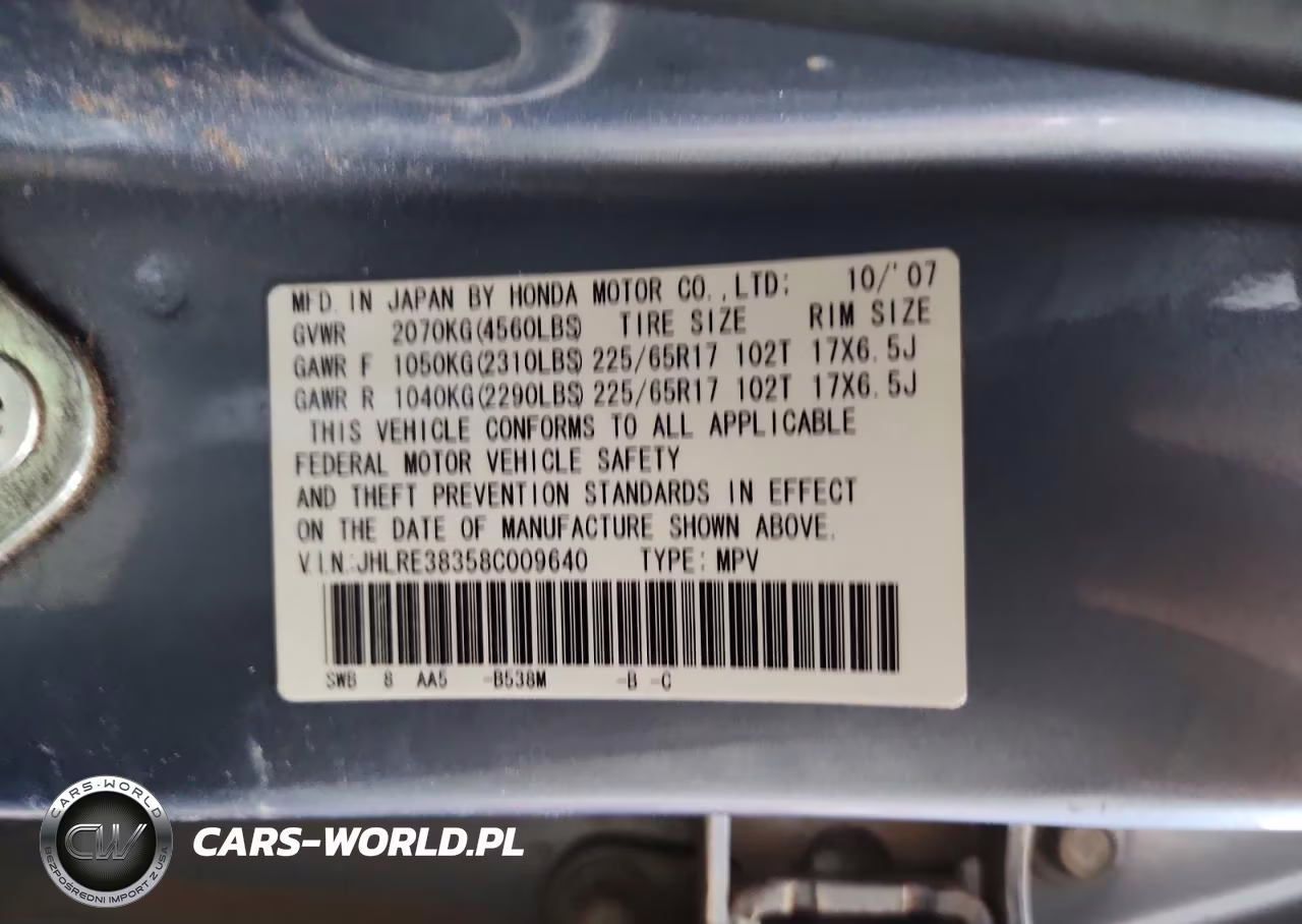 2008 HONDA CR-V LX VIN:JHLRE38358C009640 - 13