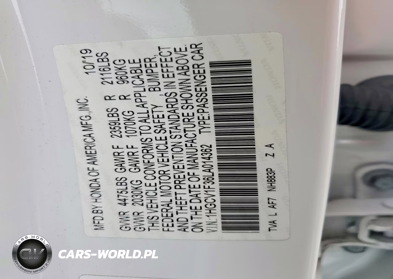 2020 Honda Accord Sport VIN:1HGCV1F36LA014362 - 11