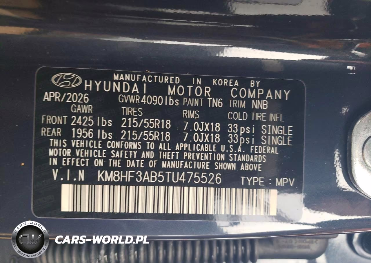 2026 Hyundai Kona Sel Sport VIN:KM8HF3AB5TU475526 - 13