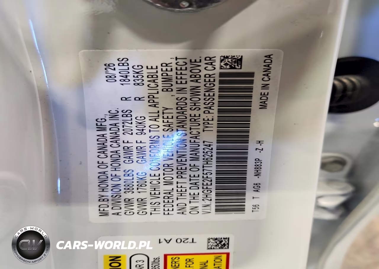 2026 Honda Civic Sport VIN:2HGFE2F57TH625247 - 13