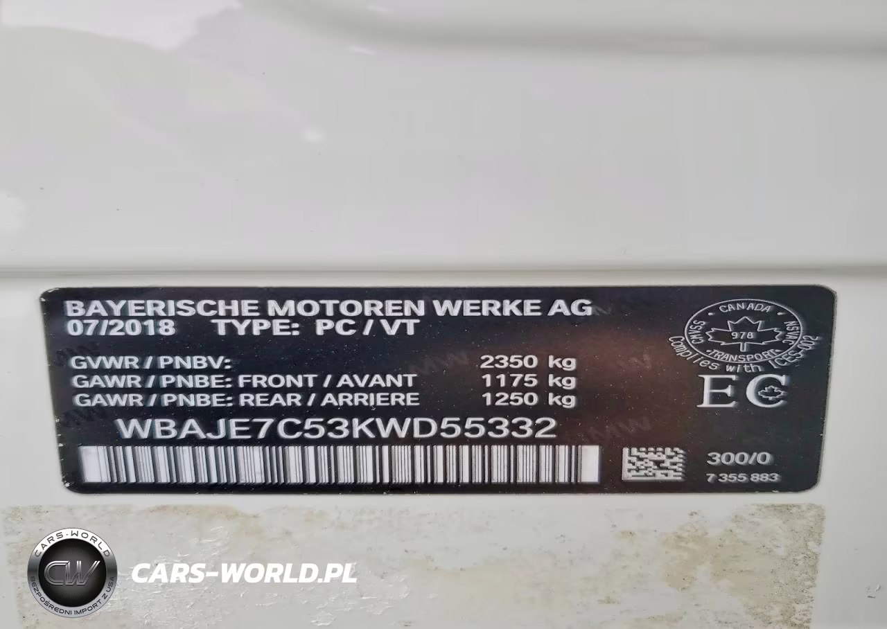 2019 BMW 540 Xi VIN:WBAJE7C53KWD55332 - 12