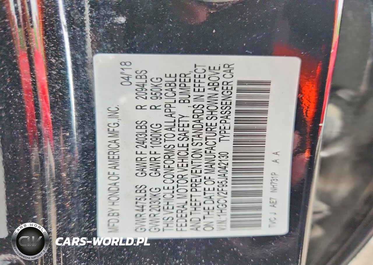 2018 Honda Accord Touring VIN:1HGCV2F95JA042130 - 12