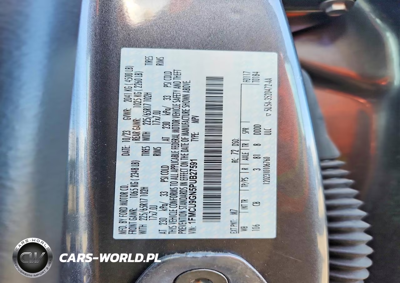 2023 Ford Escape Active VIN:1FMCU9GN5PUB27591 - 13