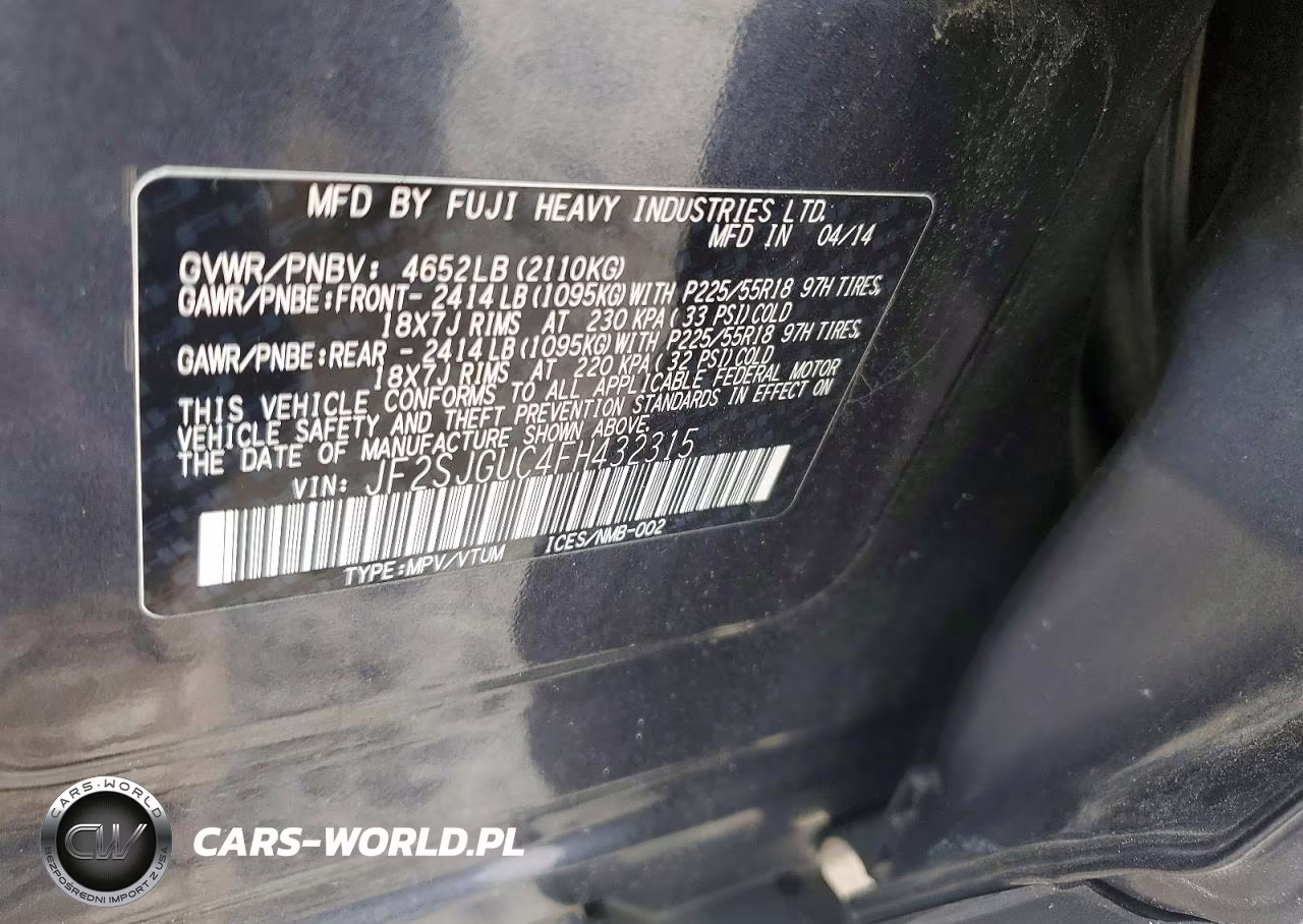 2015 Subaru Forester 2.0Xt Touring VIN:JF2SJGUC4FH432315 - 14