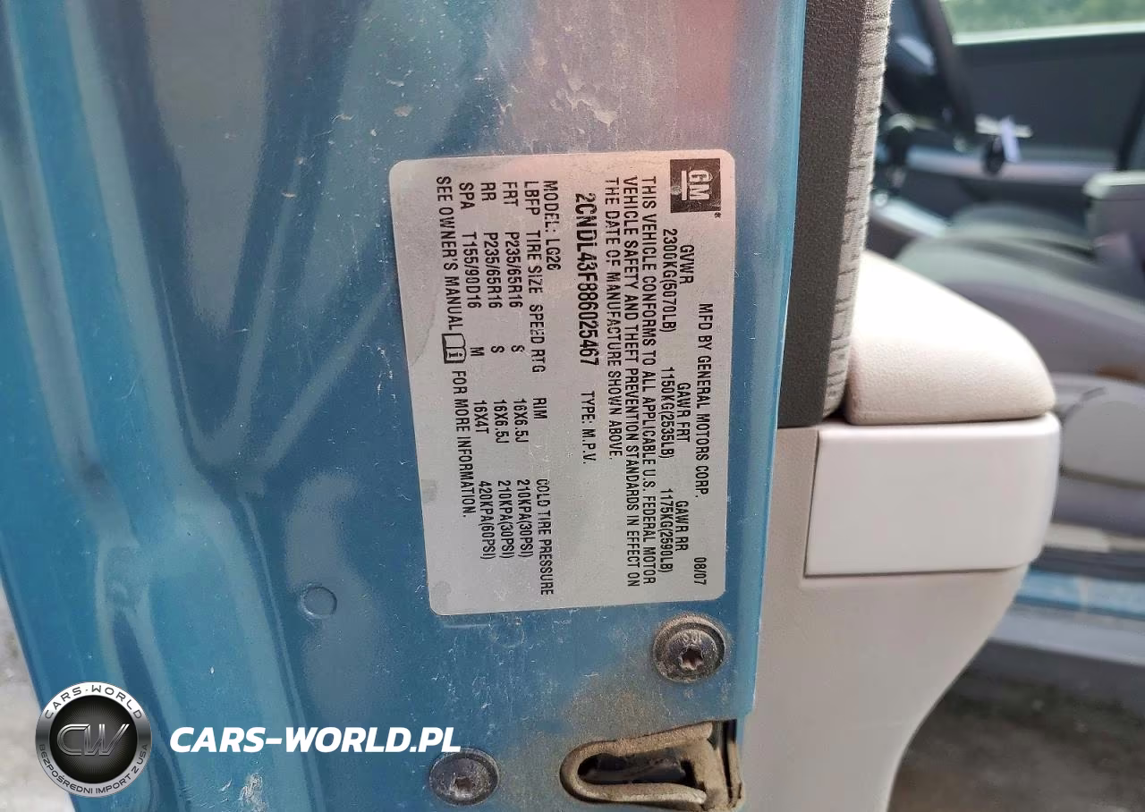 2008 Chevrolet Equinox Lt VIN:2CNDL43F886025467 - 13