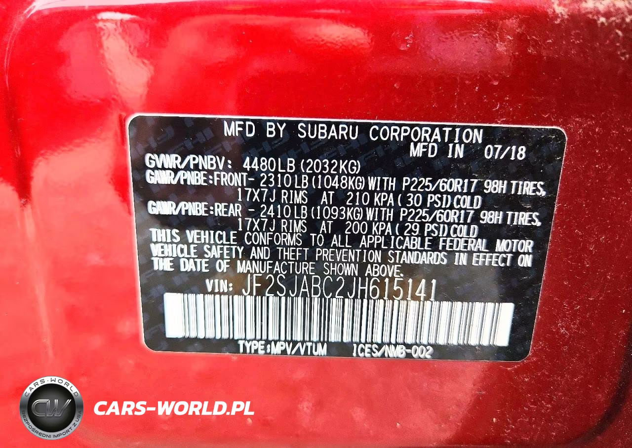 2018 Subaru Forester 2.5I VIN:JF2SJABC2JH615141 - 12