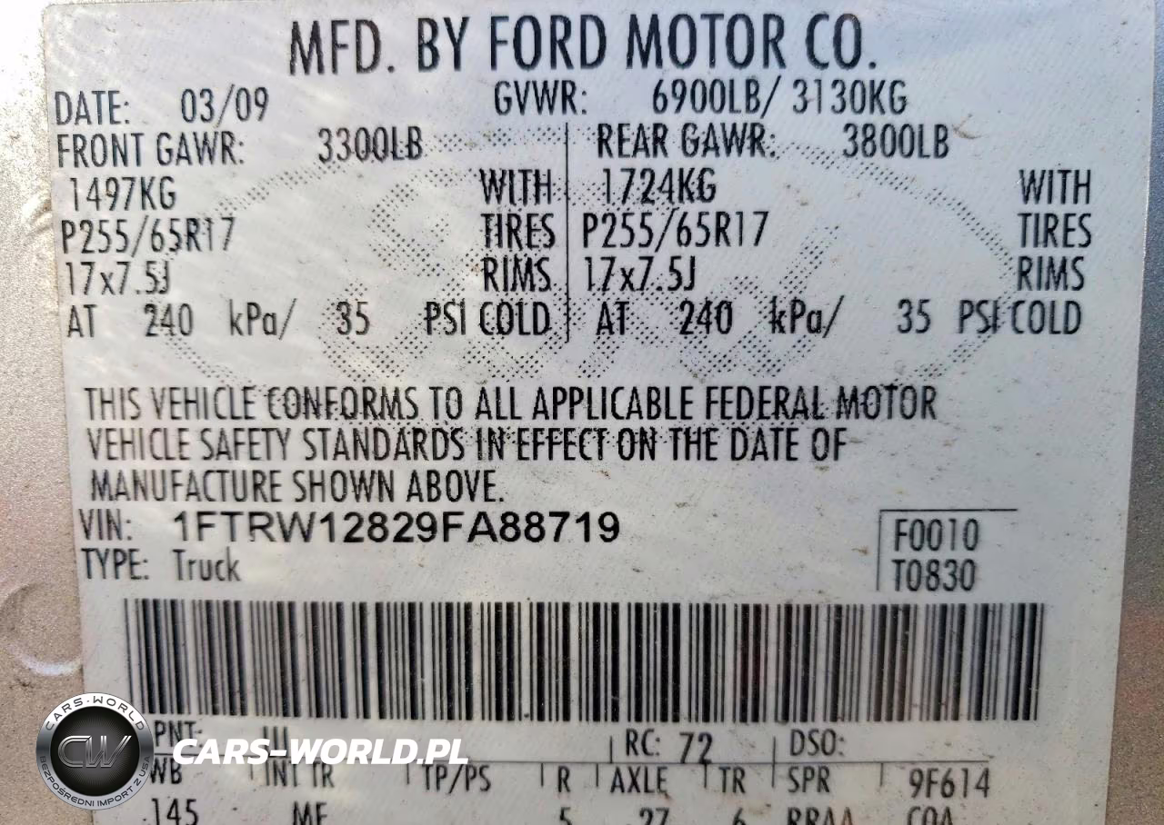 2009 Ford F150 Supercrew VIN:1FTRW12829FA88719 - 12
