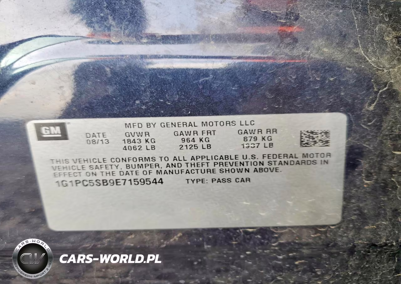 2014 Chevrolet Cruze Lt VIN:1G1PC5SB9E7159544 - 12