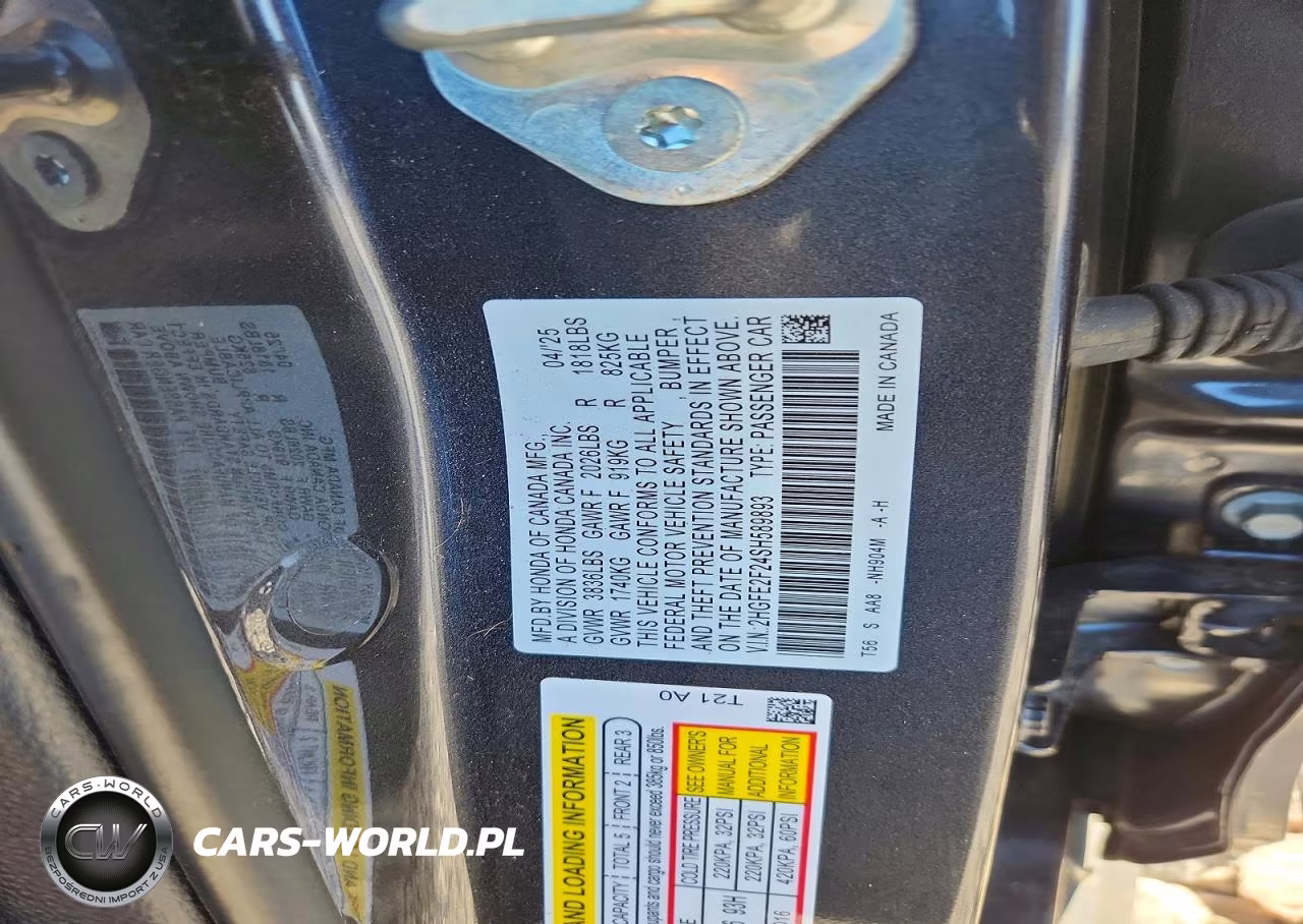 2025 Honda Civic Lx VIN:2HGFE2F24SH589893 - 12