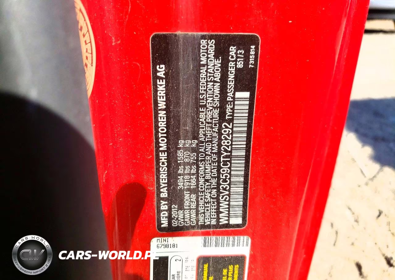 2012 Mini Cooper S VIN:WMWSV3C59CTY28292 - 12