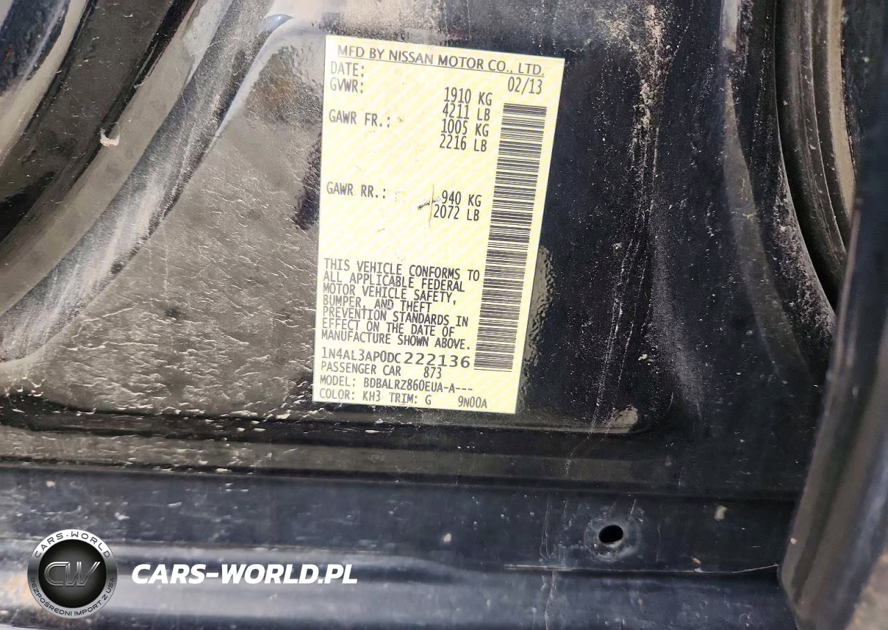 2013 Nissan Altima 2.5 VIN:1N4AL3AP0DC222136 - 12