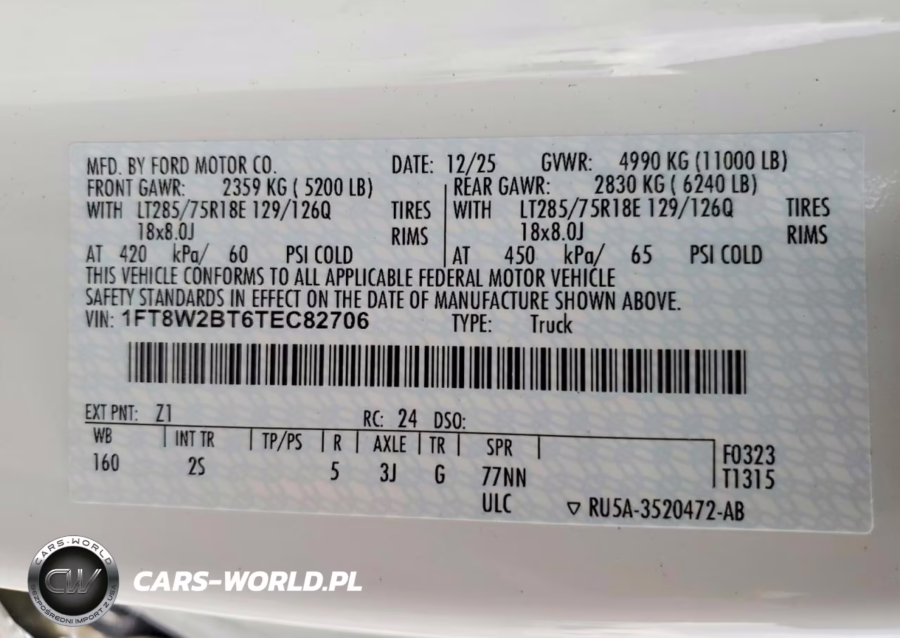 2026 Ford F250 Super Duty VIN:1FT8W2BT6TEC82706 - 13