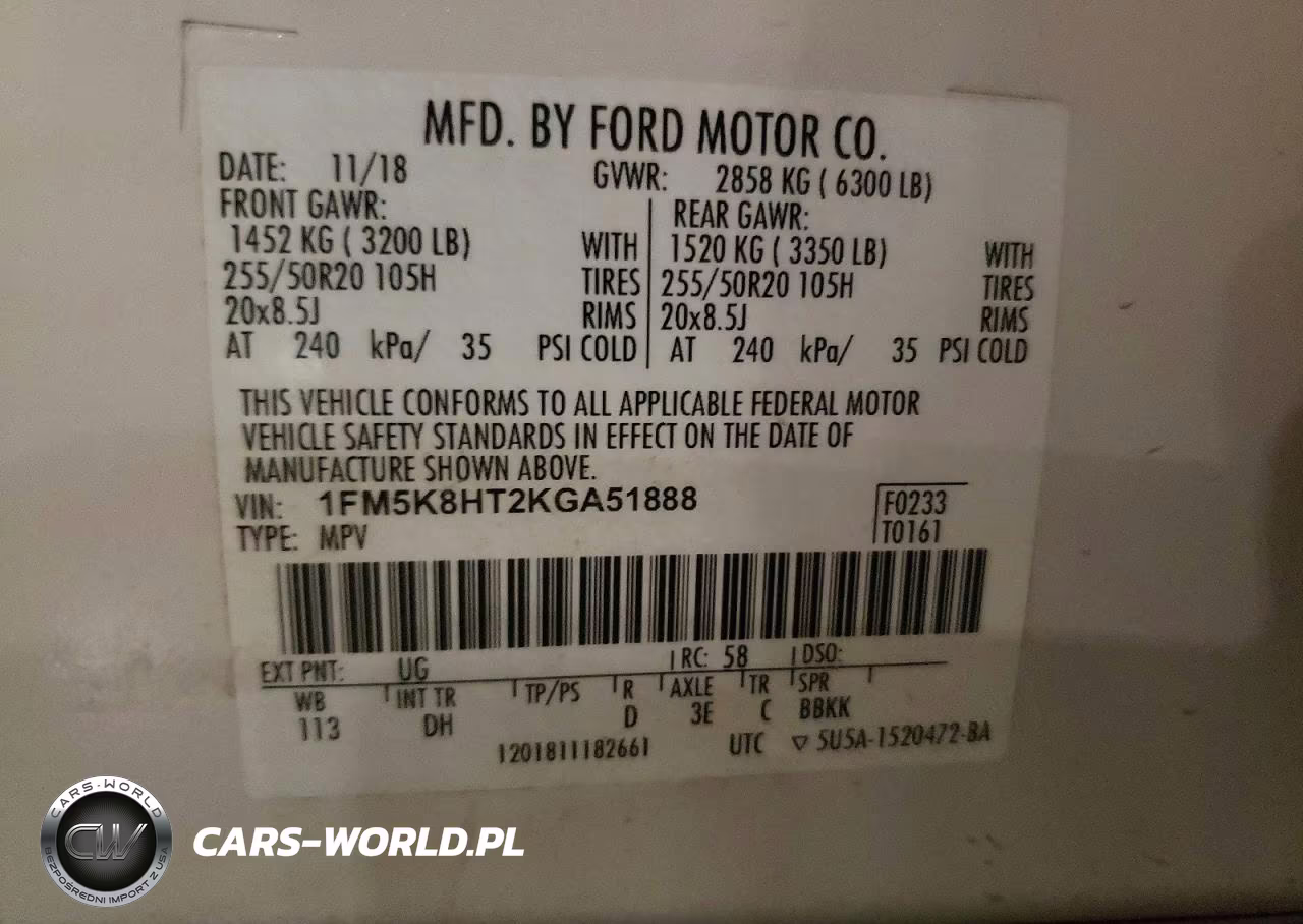 2019 Ford Explorer Platinum VIN:1FM5K8HT2KGA51888 - 13