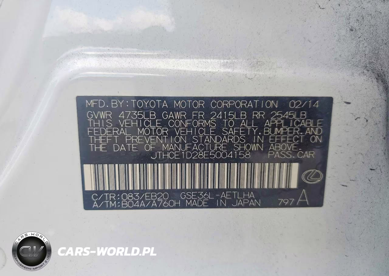 2014 Lexus Is 350 VIN:JTHCE1D28E5004158 - 12