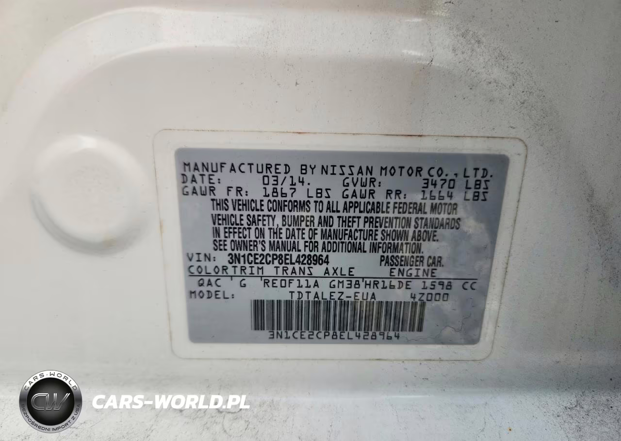 2014 Nissan Versa Note S VIN:3N1CE2CP8EL428964 - 12