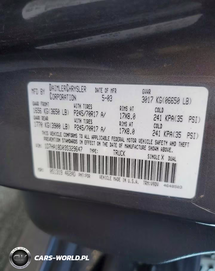 2003 Dodge Ram 1500 St VIN:1D7HA18D03S329647 - 12