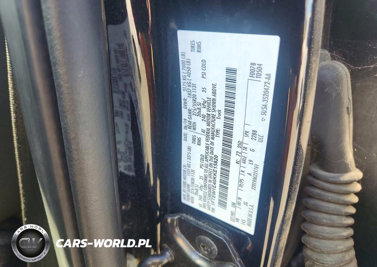 2019 Ford F150 Supercrew VIN:1FTEW1E40KKE15820 - 12