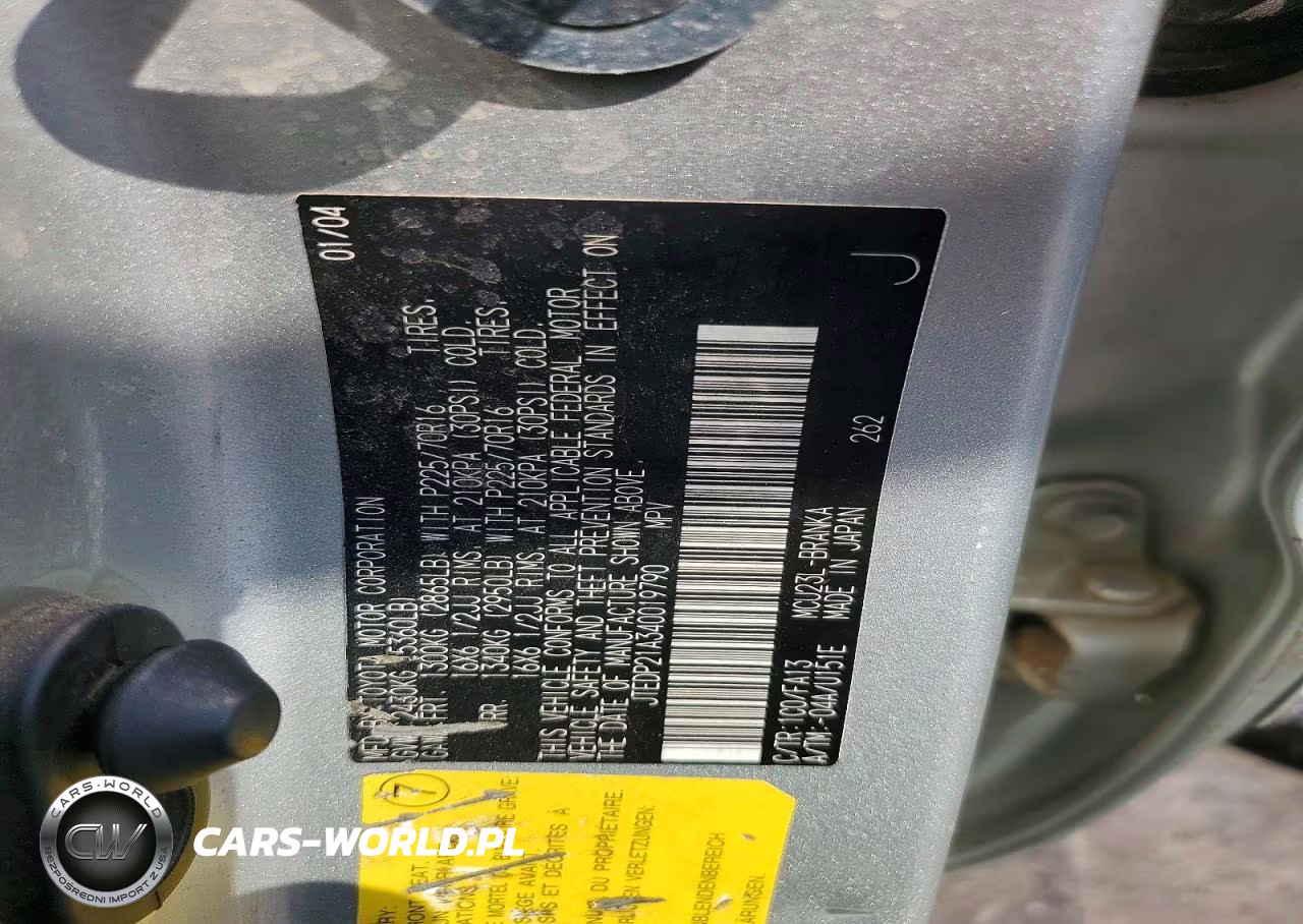 2004 Toyota Highlander Base VIN:JTEDP21A340019790 - 12
