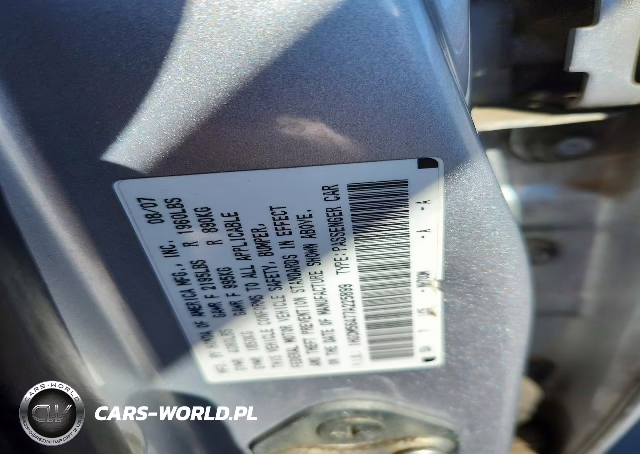 2007 Honda Accord Lx VIN:1HGCM56477A225899 - 12