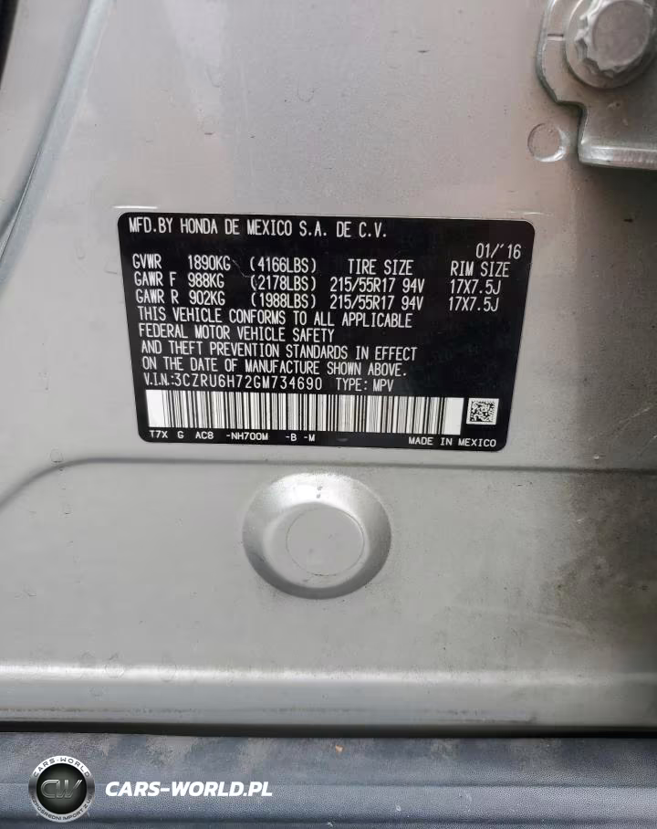 2016 Honda Hr-V Exl VIN:3CZRU6H72GM734690 - 13