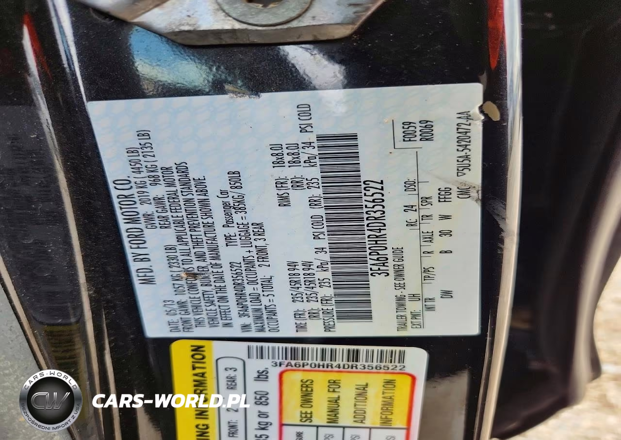 2013 Ford Fusion Se VIN:3FA6P0HR4DR356522 - 12