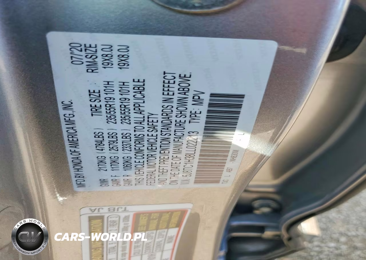 2020 Acura Rdx VIN:5J8TC1H38LL022213 - 12