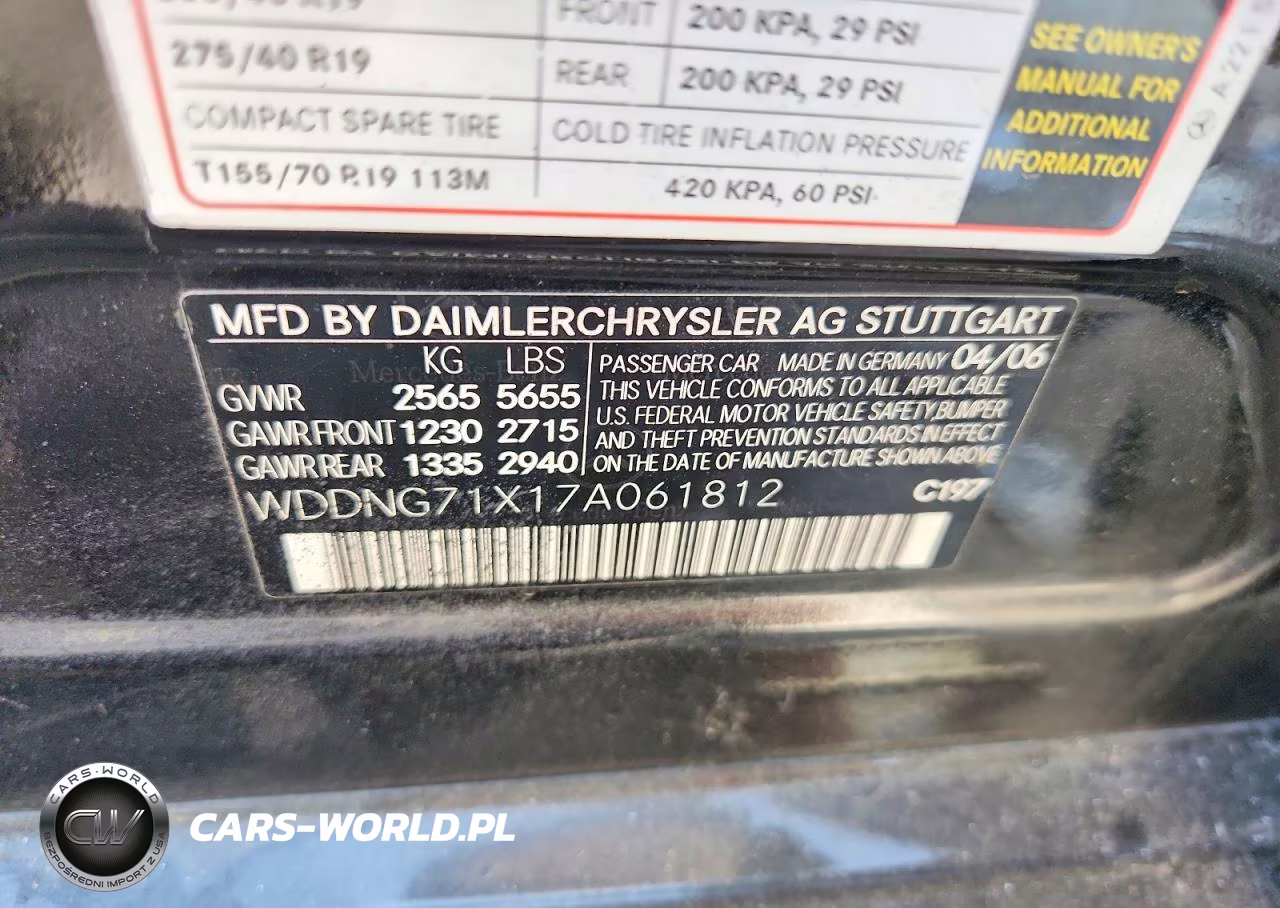 2007 Mercedes-Benz S 550 VIN:WDDNG71X17A061812 - 12