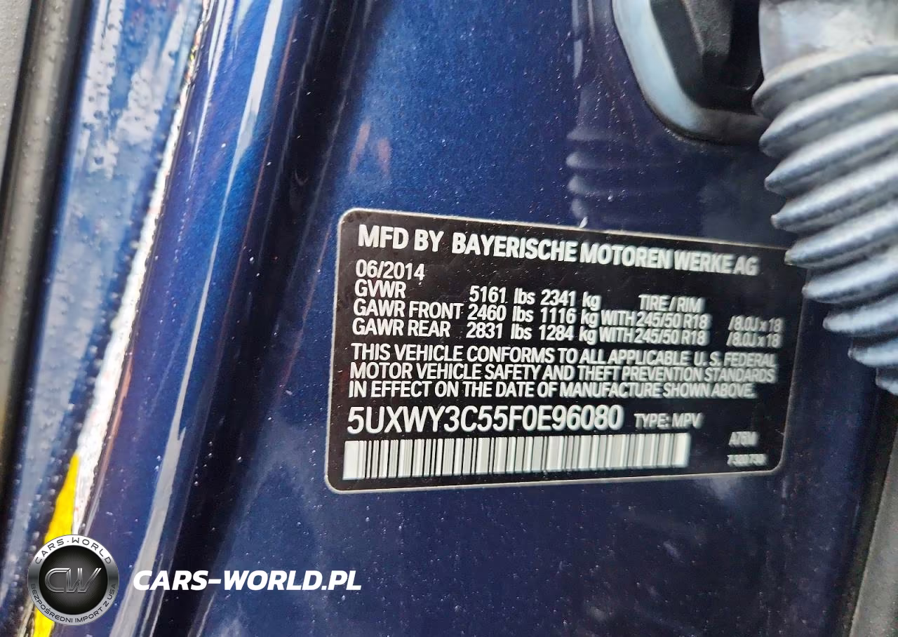 2015 BMW X3 xDrive28D VIN:5UXWY3C55F0E96080 - 13
