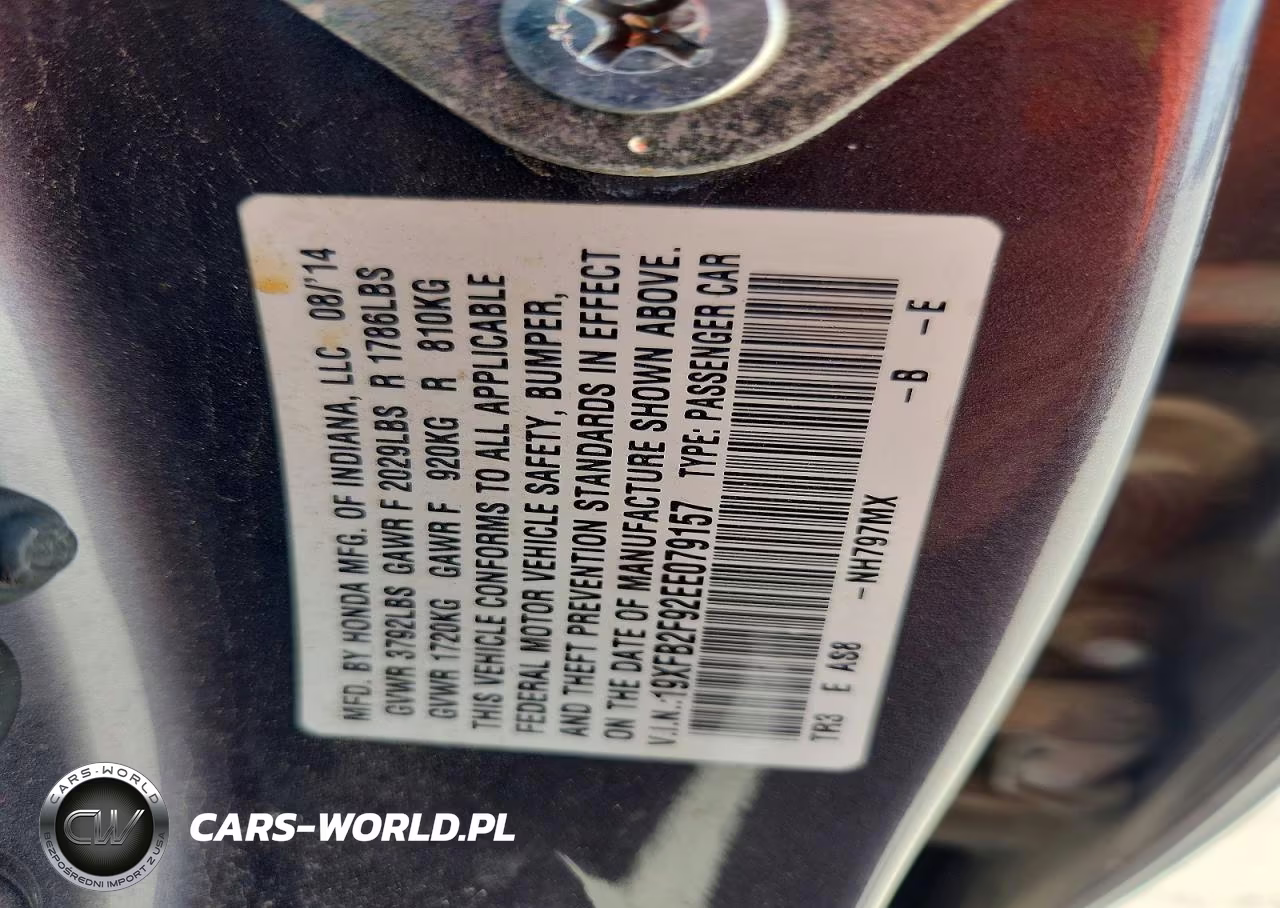 2014 Honda Civic Exl VIN:19XFB2F92EE079157 - 12