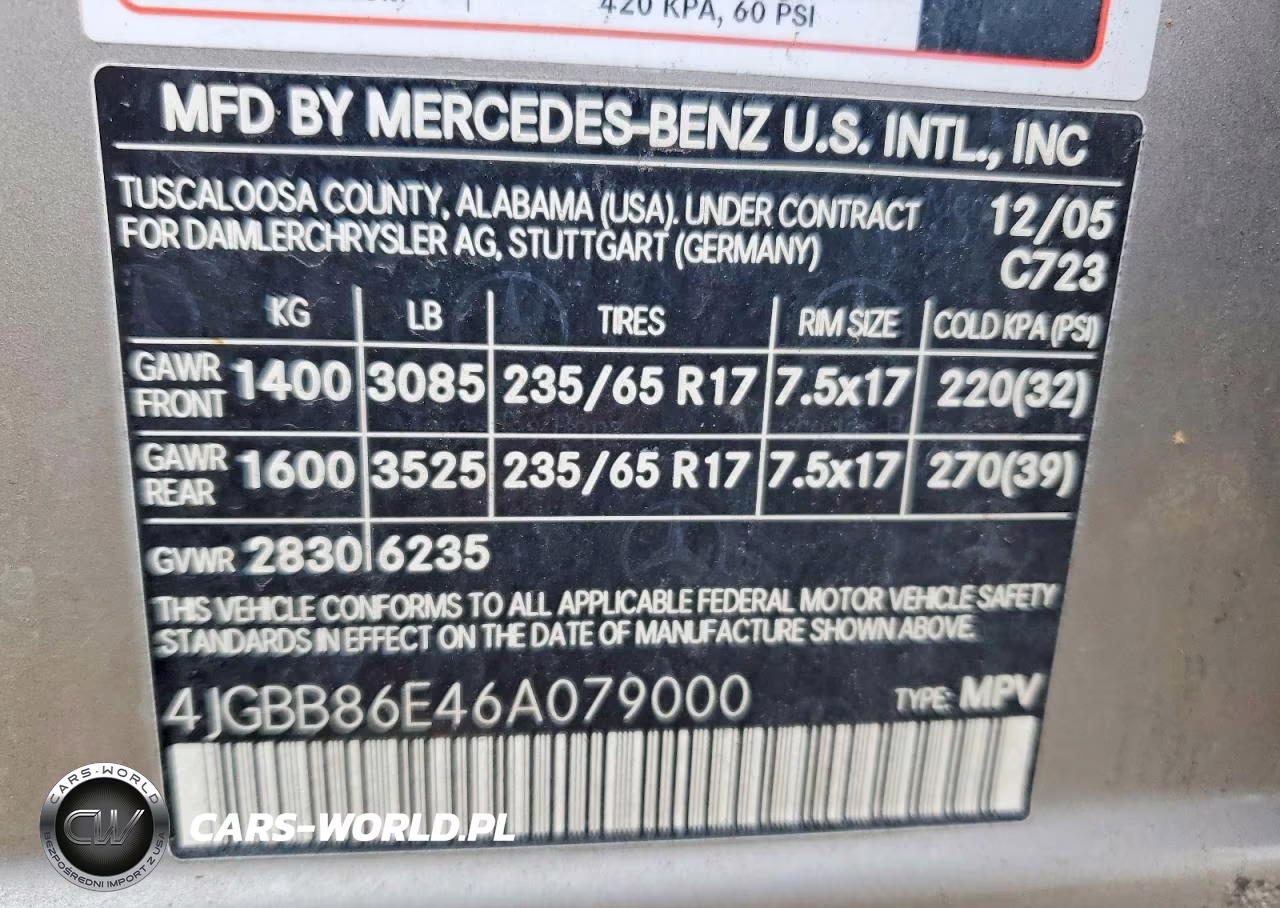 2006 Mercedes-Benz Ml 350 VIN:4JGBB86E46A079000 - 14