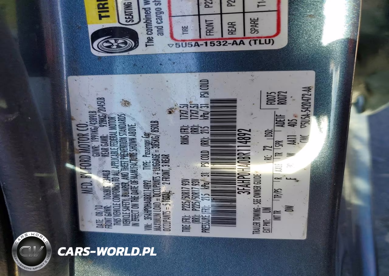2011 Ford Fusion Se VIN:3FAHP0HA0BR114892 - 12