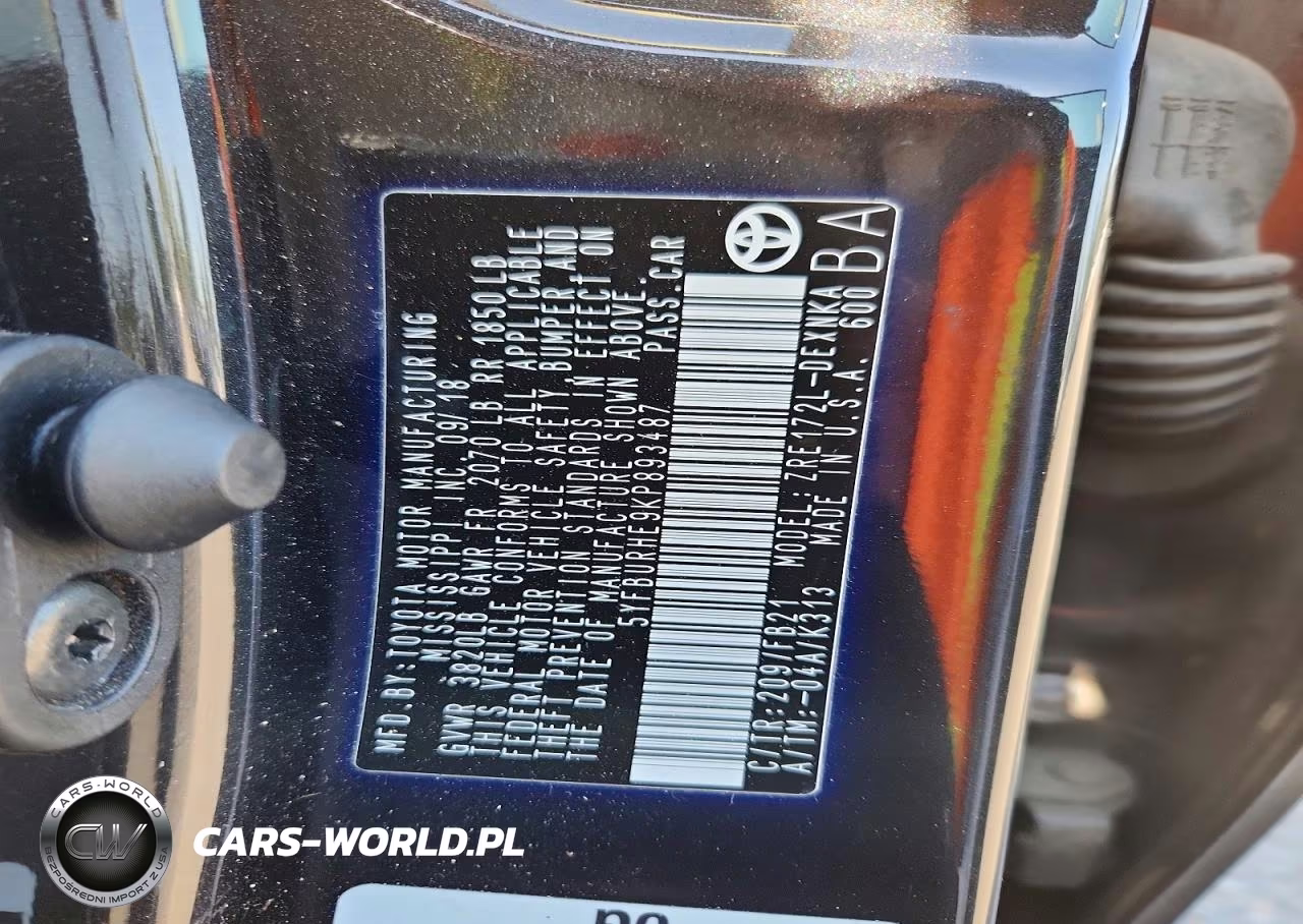 2019 Toyota Corolla Le VIN:5YFBURHE9KP893487 - 12