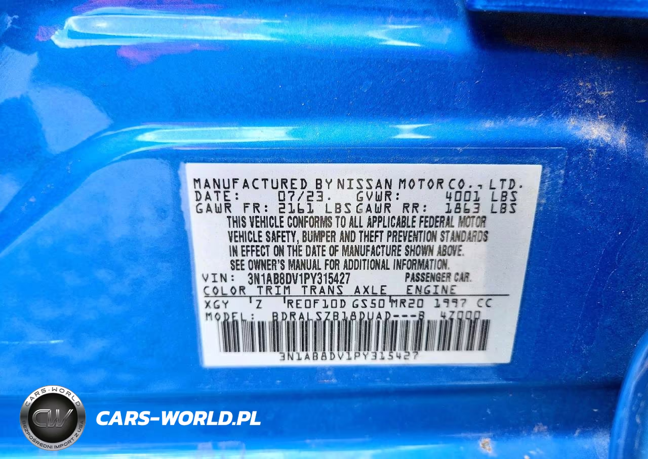 2023 Nissan Sentra Sr VIN:3N1AB8DV1PY315427 - 12