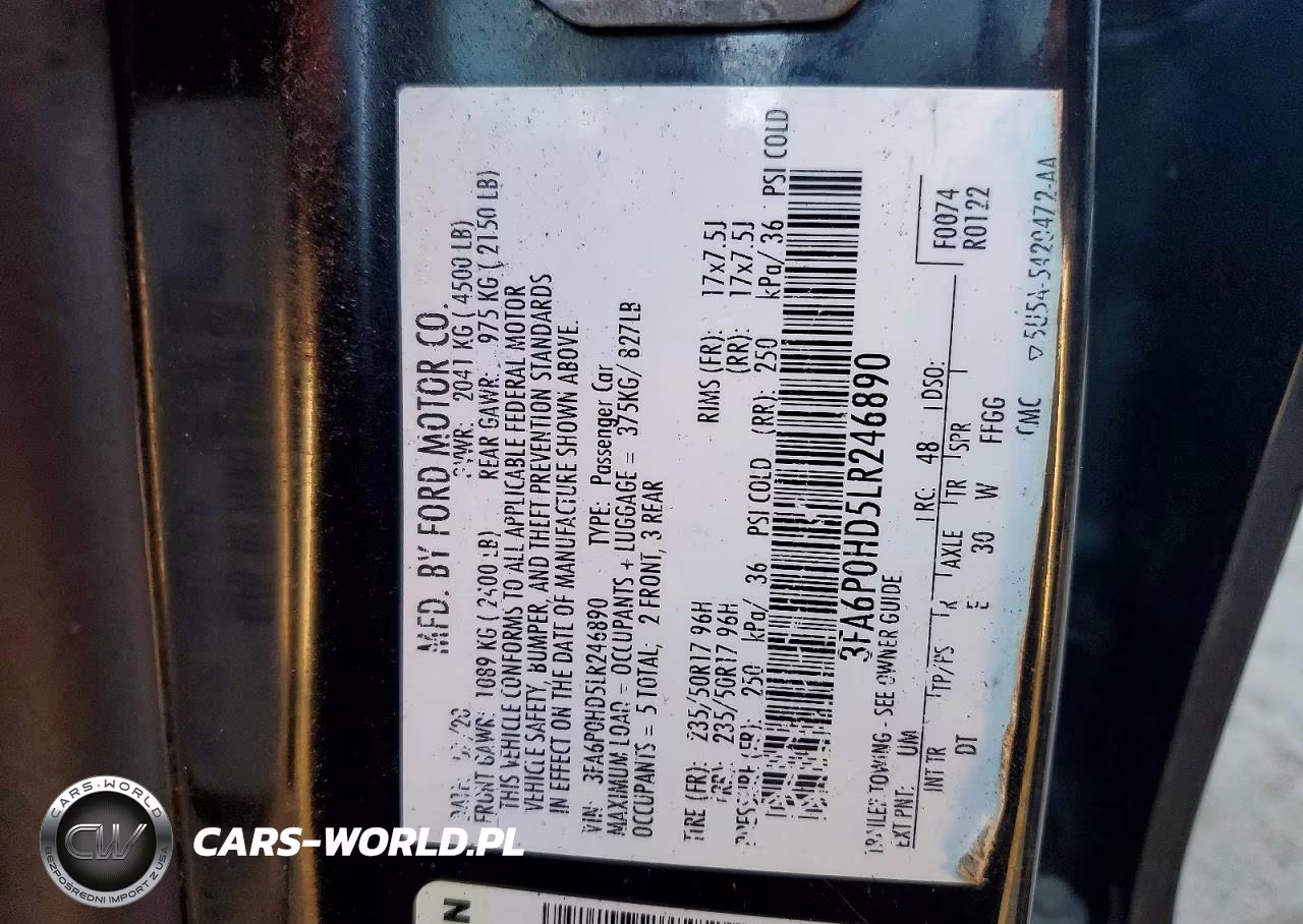 2020 Ford Fusion Se VIN:3FA6P0HD5LR246890 - 12