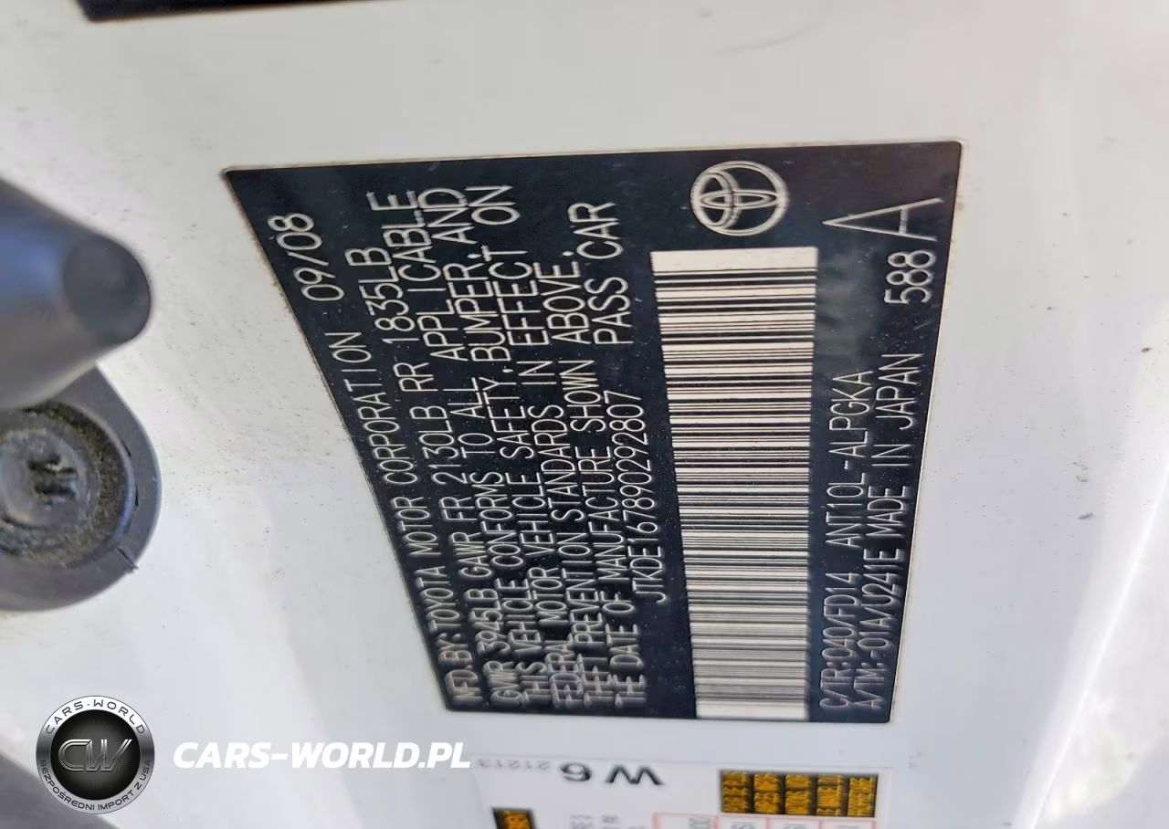 2009 Scion Tc Base VIN:JTKDE167890292807 - 12