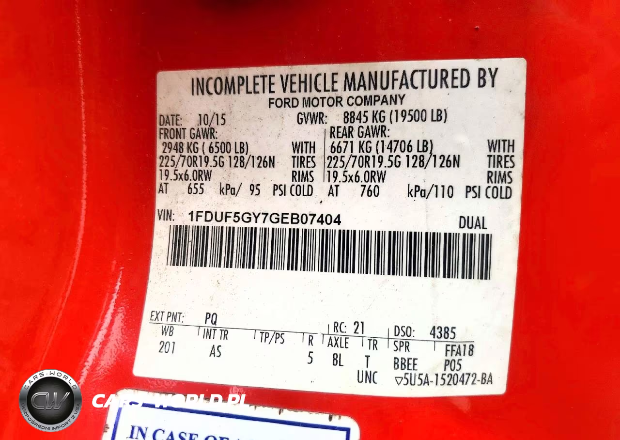2016 Ford F550 Super Duty VIN:1FDUF5GY7GEB07404 - 11