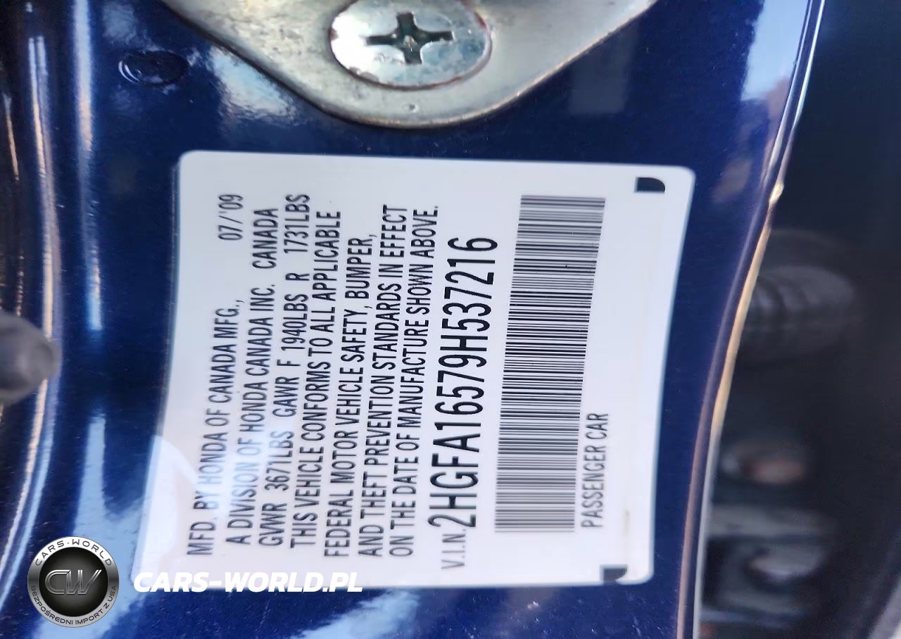 2009 Honda Civic Lx VIN:2HGFA16579H537216 - 12