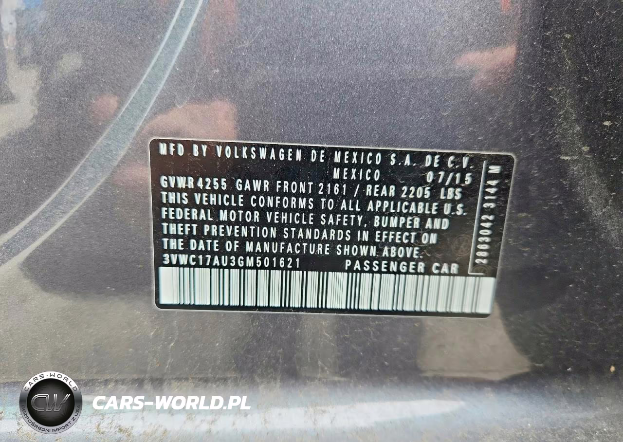 2016 Volkswagen Golf Sportwagen S VIN:3VWC17AU3GM501621 - 12