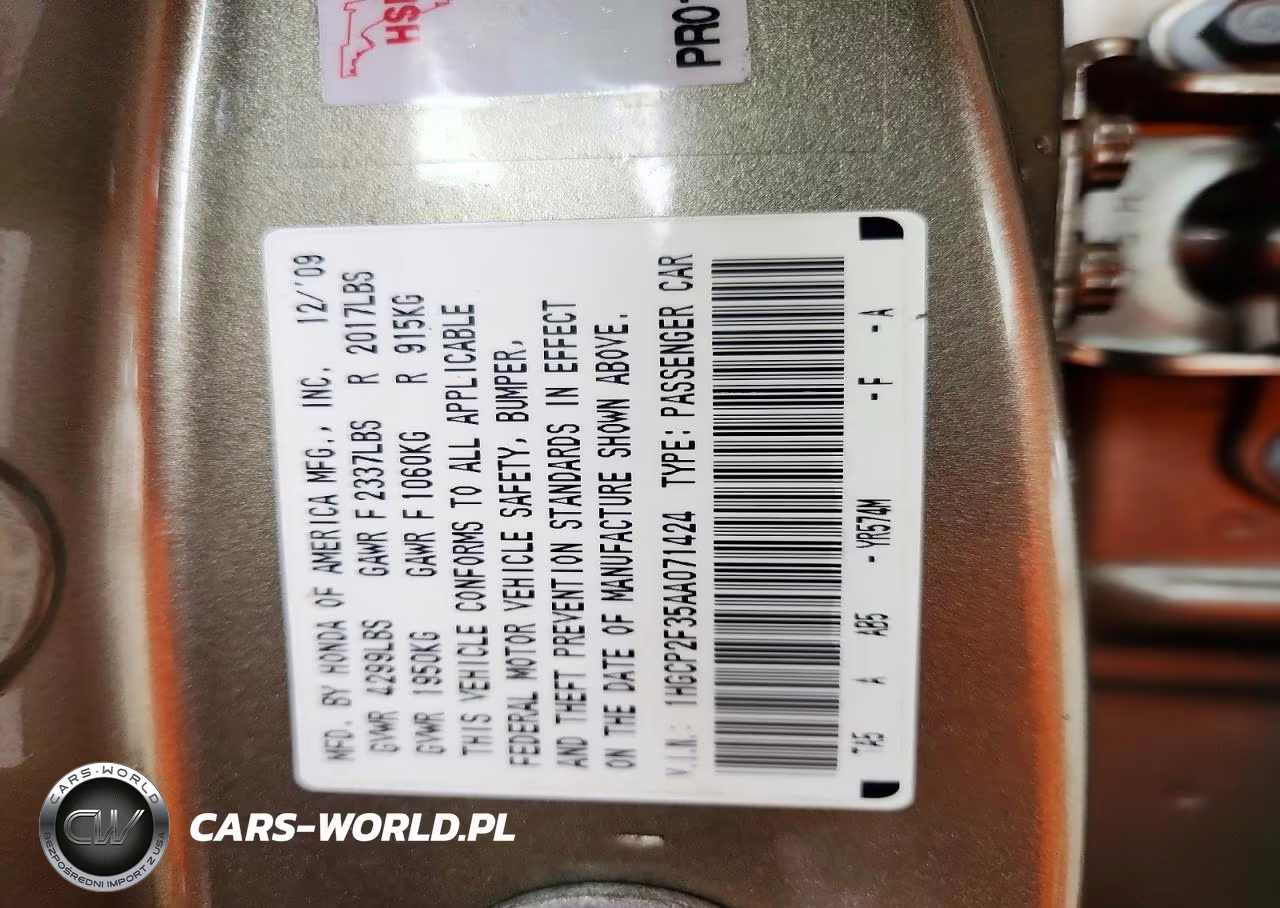 2010 Honda Accord Lx VIN:1HGCP2F35AA071424 - 12