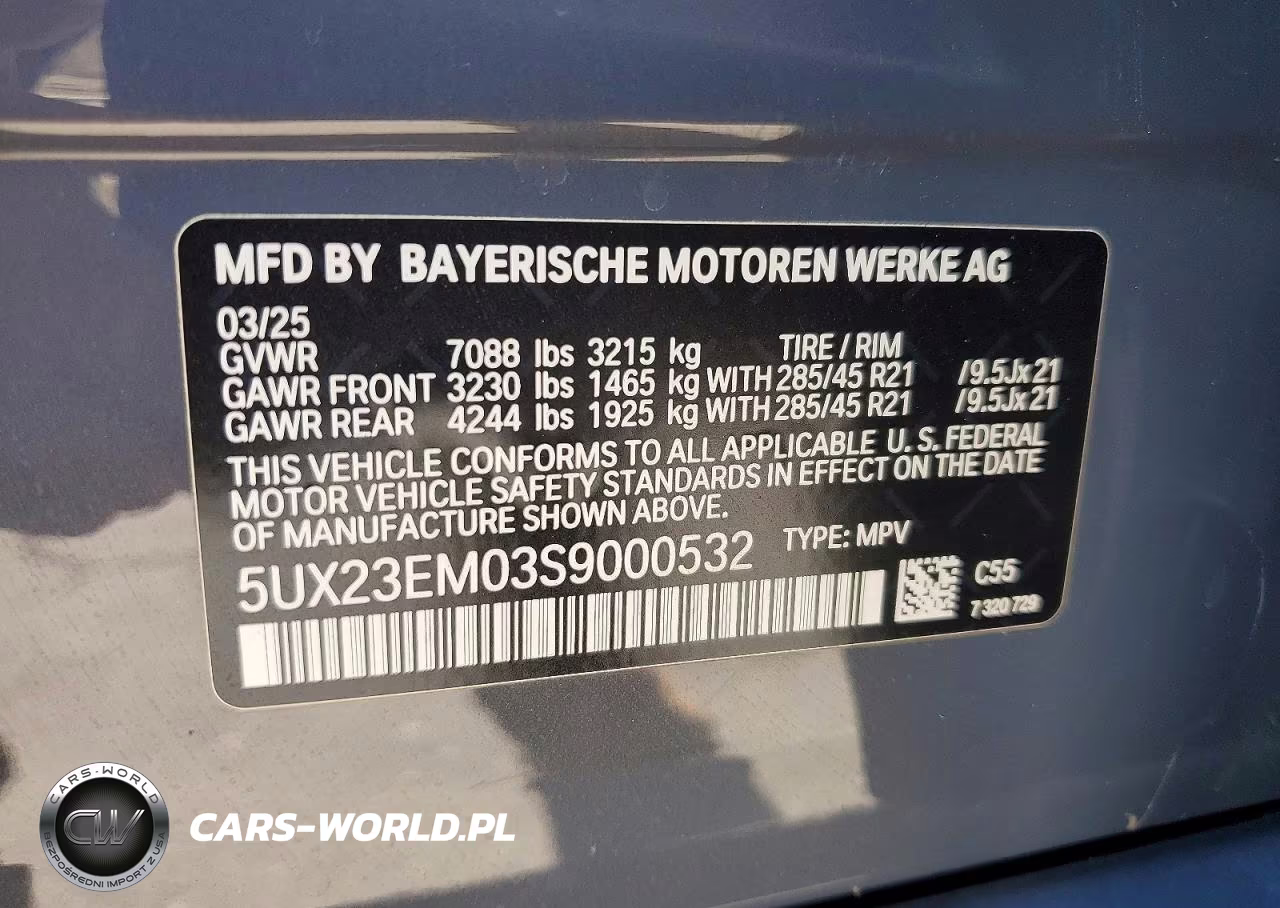 2025 BMW X7 xDrive40I VIN:5UX23EM03S9000532 - 14