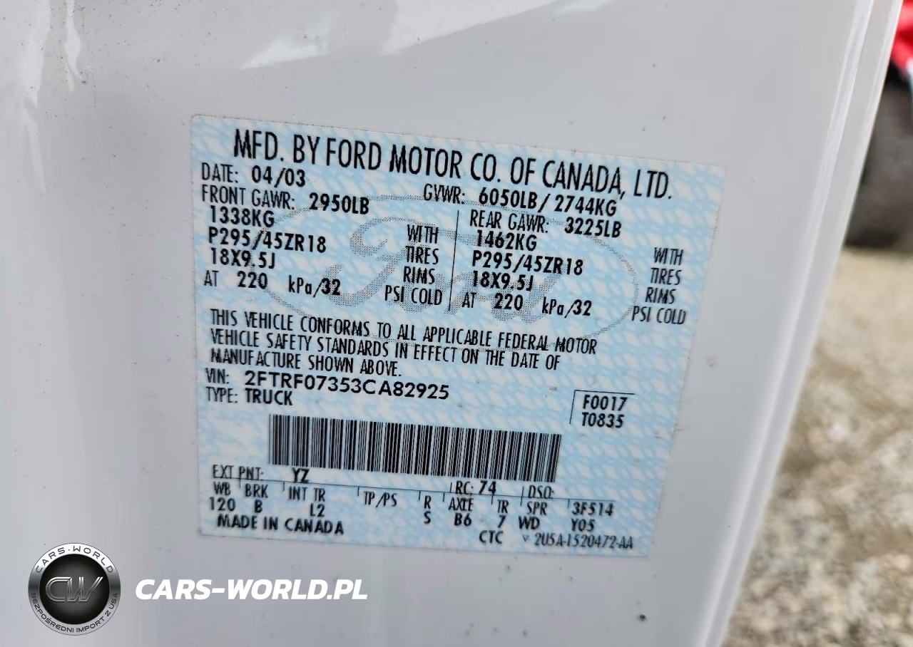 2003 Ford F150 Svt Lightning VIN:2FTRF07353CA82925 - 12